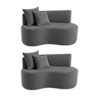 Kit 02 Sofá Decorativo Curvo Orgânico Nature Gaia Suede - Mon