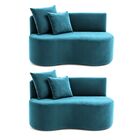 Kit 02 Sofá Decorativo Curvo Orgânico Nature Gaia Suede - Mon