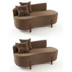 Kit 02 Sofá Orgânico 2 Lugares C/2 Almofadas Curvo Sala Recep