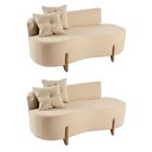 Kit 02 Sofá Orgânico 2 Lugares C/2 Almofadas Curvo Sala Recep