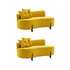 Kit 02 Sofá Orgânico 2 Lugares C/2 Almofadas Curvo Sala Recep