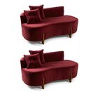 Kit 02 Sofá Orgânico 2 Lugares C/2 Almofadas Curvo Sala Recep