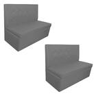 Kit 02 Sofás Anabela Suede Cinza - Doce Sonho Móveis