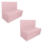 Kit 02 Sofás Anabela Suede Rosa Bebê - Doce Sonho Móveis