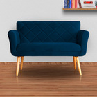 Kit 02 Sofás Isabela Veludo Cores - Ds Estofados - Azul Marin