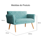 Kit 02 Sofás Isabela Veludo Cores - Ds Estofados - Azul Turqu
