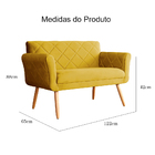 Kit 02 Sofás Isabela Veludo Cores - Ds Estofados - Mostarda