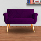 Kit 02 Sofás Isabela Veludo Cores - Ds Estofados - Roxo