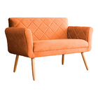 Kit 02 Sofás Isabela Veludo Cores - Ds Estofados - Terracota