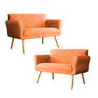 Kit 02 Sofás Isabela Veludo Cores - Ds Estofados - Terracota