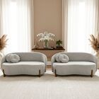 Kit 02 Sofás Orgânicos 2 Lugares C/2 Almofadas Curvo Sala Rec