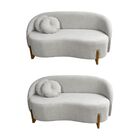 Kit 02 Sofás Orgânicos 2 Lugares C/2 Almofadas Curvo Sala Rec