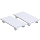 Kit 02 Suportes Para Cpu Com Rodízios Cyber L03 Branco - Lyam