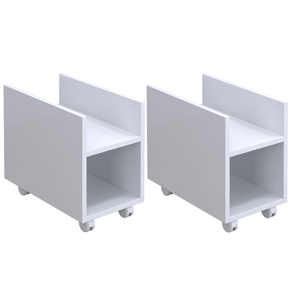 Kit 02 Suportes Para Cpu E Nobreak Com Rodízios Guide L03 Bra