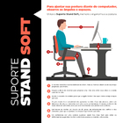 Kit 02 Suportes Stand Base Tela Monitor Soft Elevado 65cm Em