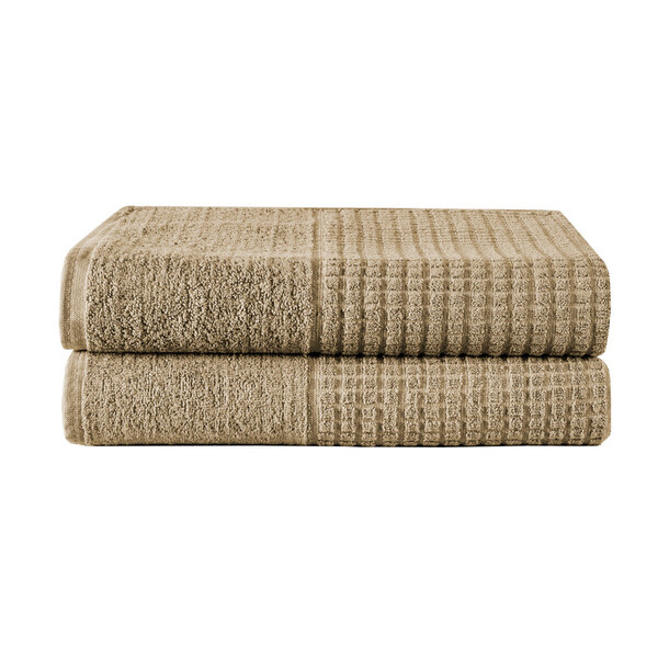 Kit 02 Toalhas De Banho Marrom Claro 100% Algodao Paris