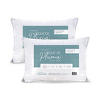 Kit 02 Travesseiros Toque De Pluma Pena Percal 180 Fios 50x70