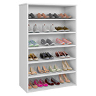 Kit 03 Armários Multiuso Sapateira Laís 5 Prateleiras Branco