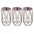 Kit 03 Banqueta Alta Aramado Bronze Romero Brito