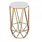 Kit 03 Banqueta Alta Aramado Liz Base Dourado Corino Branco