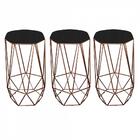 Kit 03 Banqueta Alta Aramado Liz Para Cozinha Bar