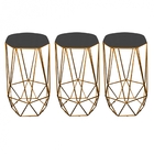 Kit 03 Banqueta Alta Aramado Liz Para Cozinha Bar Balcão Bist