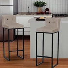 Kit 03 Banqueta Alta C/ Encosto Lucca Industrial Cozinha Balc