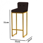 Kit 03 Banqueta Alta C/ Encosto Lucca Industrial Cozinha Ferr