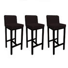 Kit 03 Banqueta Alta Com Encosto Aila Cozinha Balcão Bistrô B