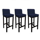 Kit 03 Banqueta Alta Com Encosto Aila Cozinha Balcão Bistrô B