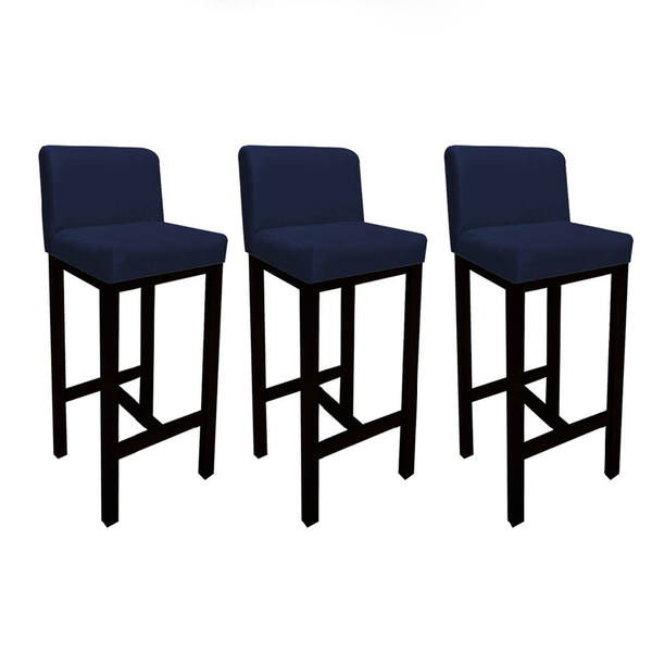 Kit 03 Banqueta Alta Com Encosto Aila Cozinha Balcão Bistrô B