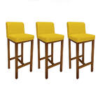 Kit 03 Banqueta Alta Com Encosto Aila Cozinha Balcão Bistrô B