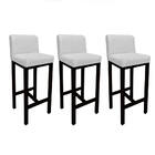 Kit 03 Banqueta Alta Com Encosto Aila Cozinha Balcão Bistrô B