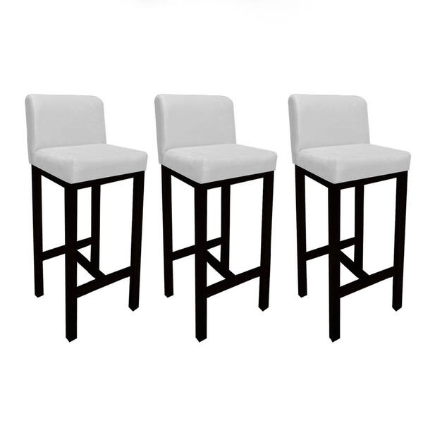 Kit 03 Banqueta Alta Com Encosto Aila Cozinha Balcão Bistrô B