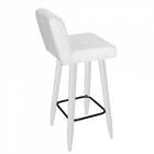 Kit 03 Banqueta Alta Com Encosto Lana Branco Branco