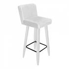 Kit 03 Banqueta Alta Com Encosto Lana Branco Branco