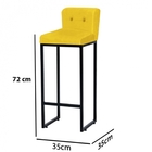 Kit 03 Banqueta Alta Com Encosto Lucca Industrial Cozinha Bal