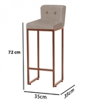 Kit 03 Banqueta Alta Com Encosto Lucca Industrial Cozinha Bal