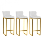 Kit 03 Banqueta Alta Com Encosto Lucca Industrial Cozinha Bal