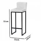 Kit 03 Banqueta Alta Ferro Preto Branco