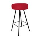 Kit 03 Banqueta Alta Laisa Preto Corino Vermelho