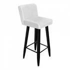 Kit 03 Banqueta Alta Lana Preto Corino Branco