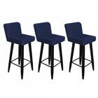 Kit 03 Banqueta Alta Lana Preto Suede Azul Marinho