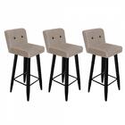 Kit 03 Banqueta Alta Lana Suede Bege