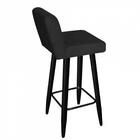 Kit 03 Banqueta Alta Lana Suede Preto