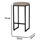 Kit 03 Banqueta Alta Lara Ferro Bronze Bege