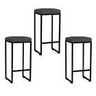 Kit 03 Banqueta Alta Lara Ferro Bronze Cinza