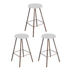 Kit 03 Banqueta Alta Lari Eiffel Bronze Branco