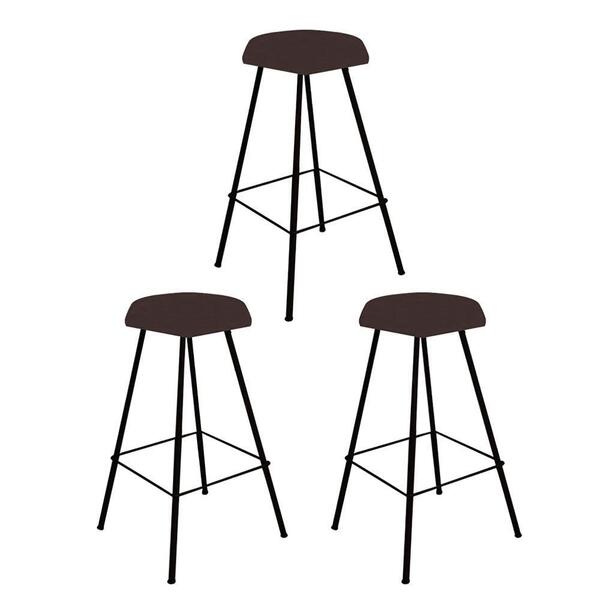 Kit 03 Banqueta Alta Lari Eiffel Preto Marrom