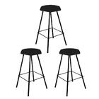 Kit 03 Banqueta Alta Lari Eiffel Preto Suede Preto